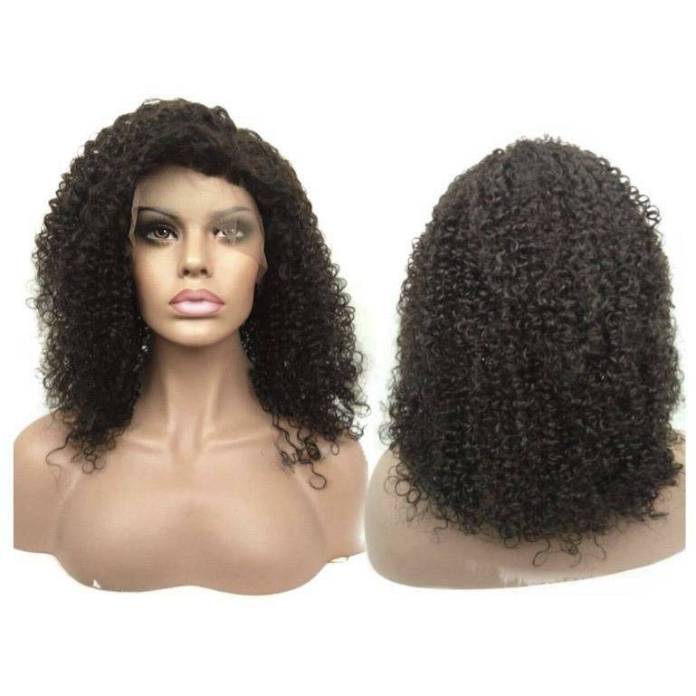 VIP - Full Lace Wig - 100% Human Hair Natural Black (180 density)Jerry curl - VIP Extensions