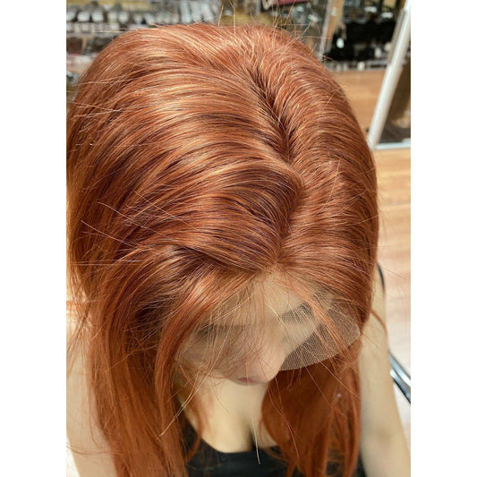 RIO Full Lace Human Hair Wig Straight color Peach -24'' - VIP Extensions