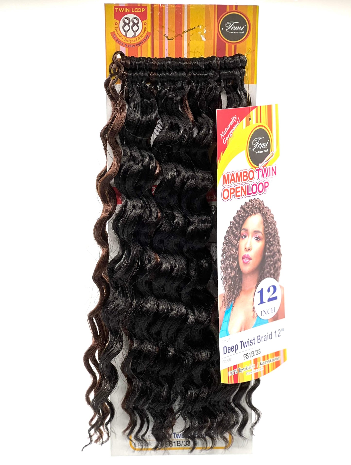 FEMI Collection Mambo Twin Open Loop Deep Twist Braid 12'' - VIP Extensions