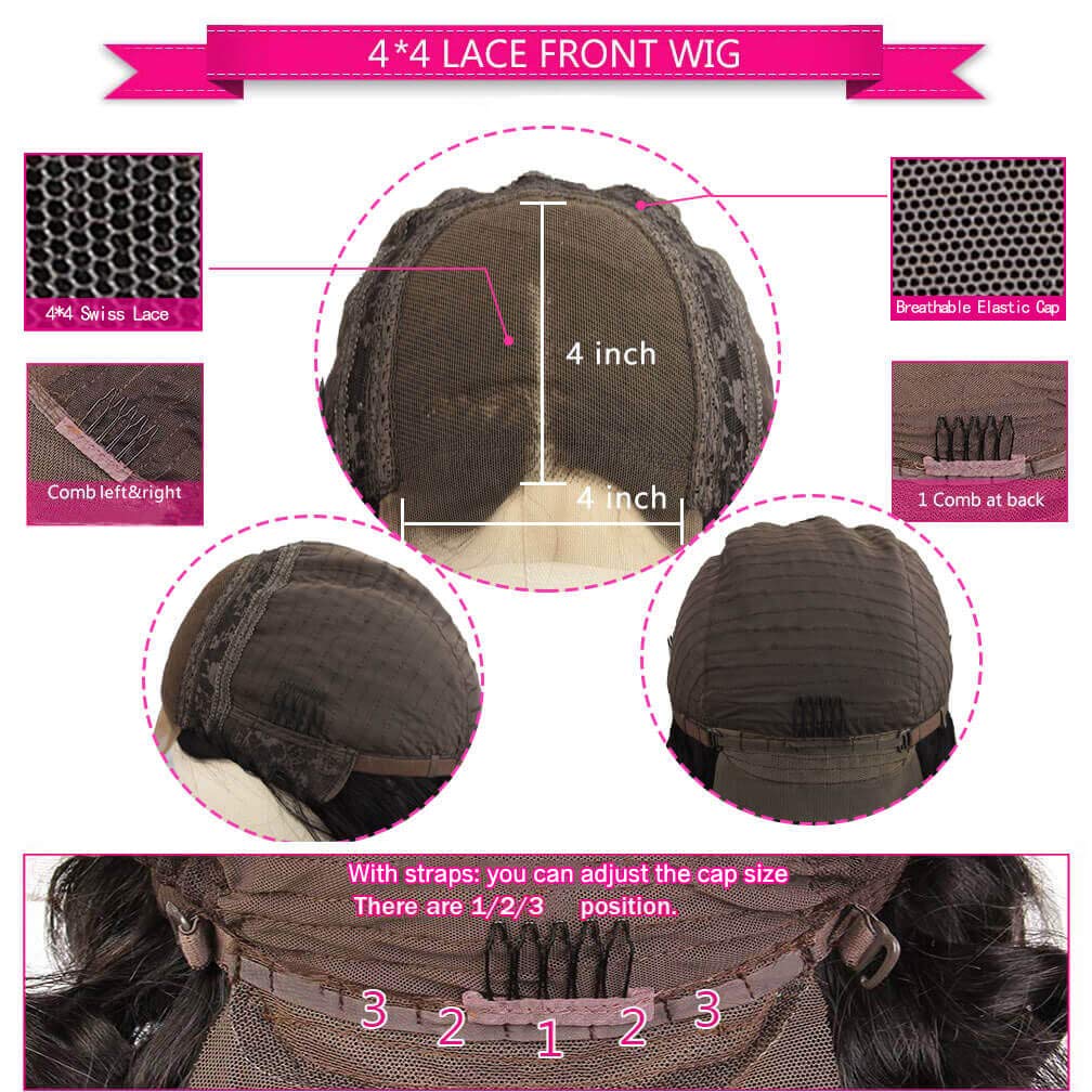 Human Body wave hair Wigs 4x4 Lace Closure - VIP Extensions