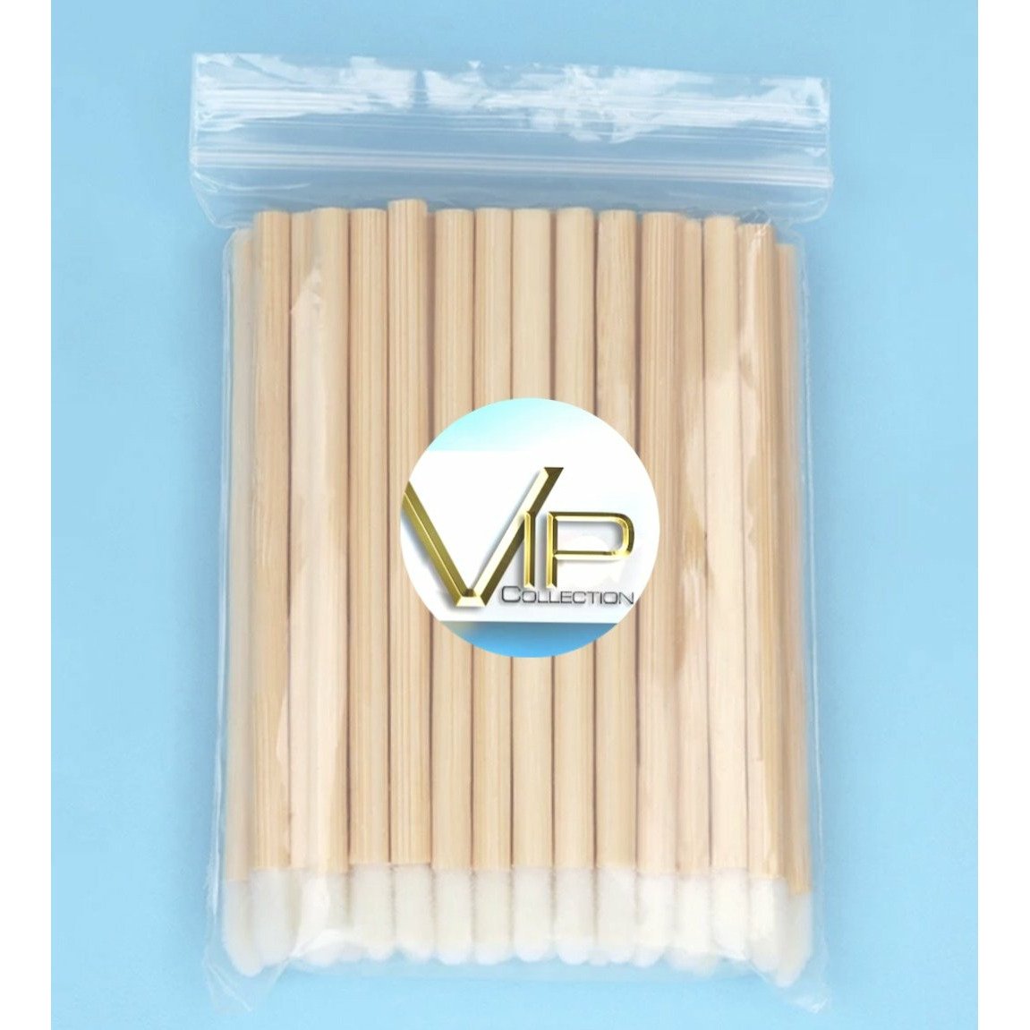 VIP - Eyelash accessories-Lip Brush with Bamboo Handle 50 pcs/bag