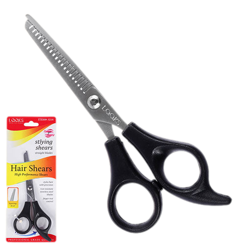 LQQKS THINNING SHEAR BLACK HANDLE (5 1/2") - VIP Extensions