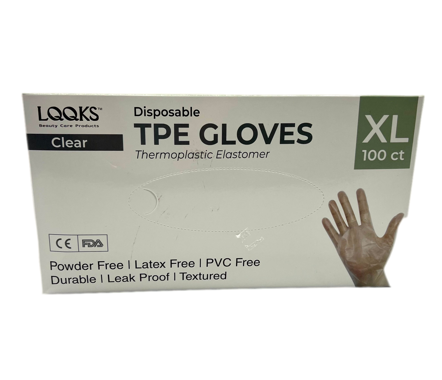 LQQS Disposable TPE Gloves CLEAR 100 CT - VIP Extensions