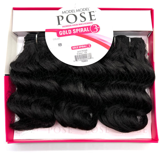 Model Model POSE Human Hair Blend GOLD SPIRAL 3PCS - VIP Extensions