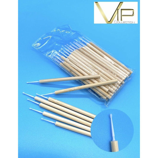 VIP- Eyelash accessories-Micro Brushes with Bamboo Handle 50 pcs/bag