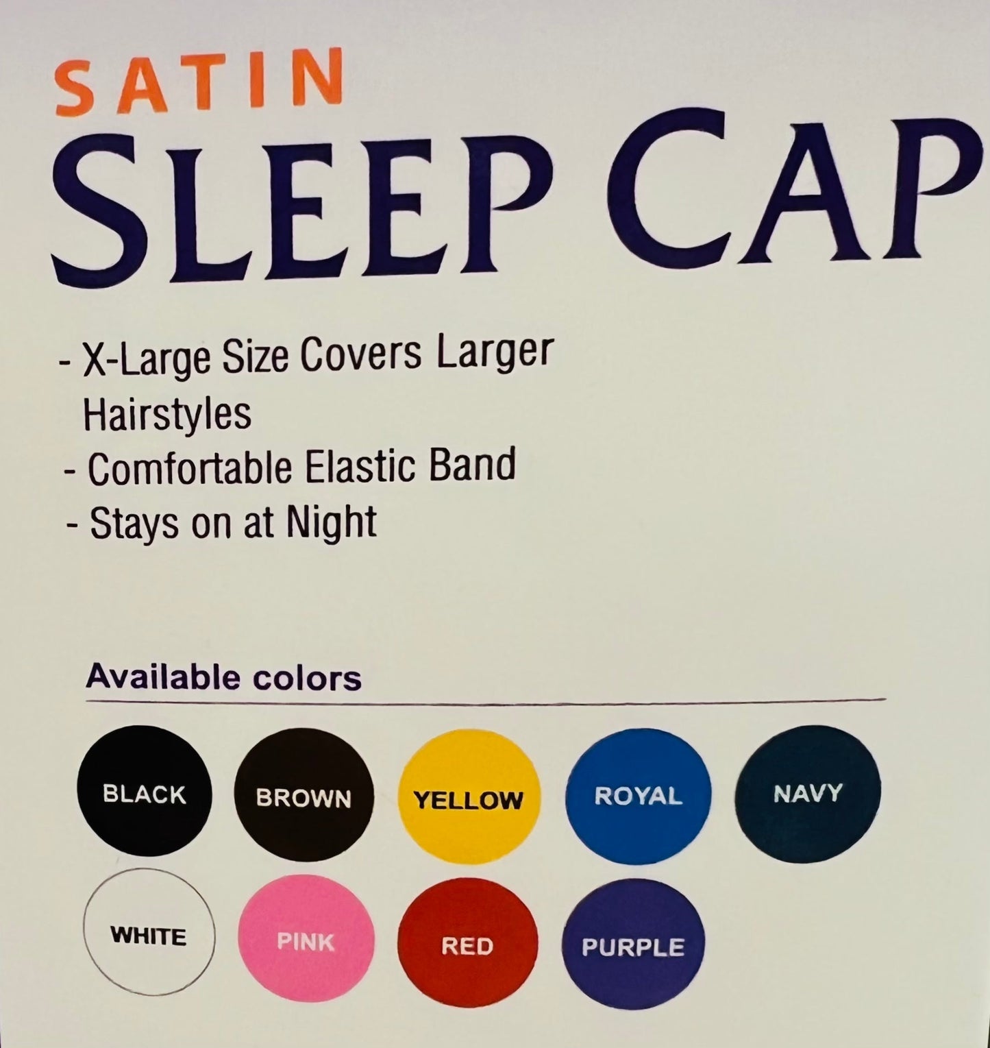 Qfitt X-Large Satin Sleep Cap - VIP Extensions