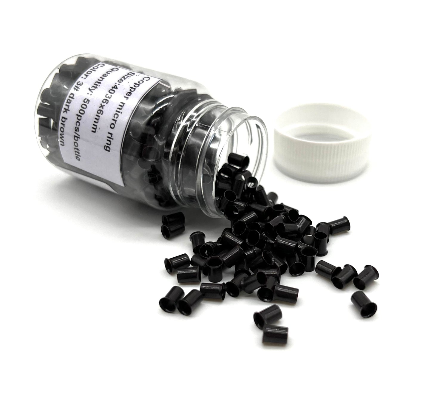 Copper Micro Link Style C - Size 4.0 x 3.6 x 6.00 mm 1 bottle (500 pieces) - VIP Extensions