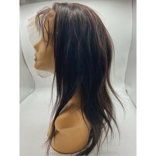 RIO Full Lace Human Hair Wig Straight Natural Black -16'' - VIP Extensions