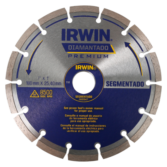 Diamond IRWIN 7" x 1" 180 mm x 25.4 mm Saw Blade - VIP Extensions