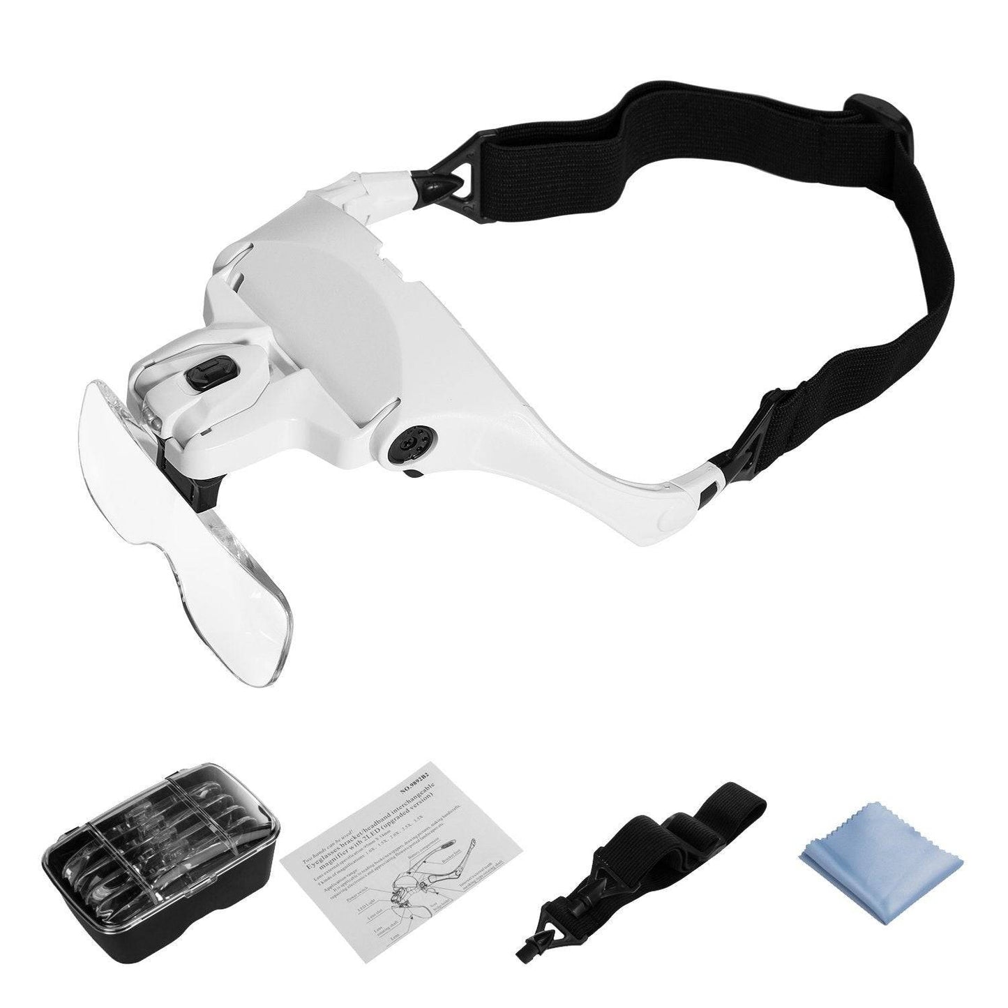 Headband Magnifier with LED Light, Head Mount Magnifier Glasses Light - VIP Extensions
