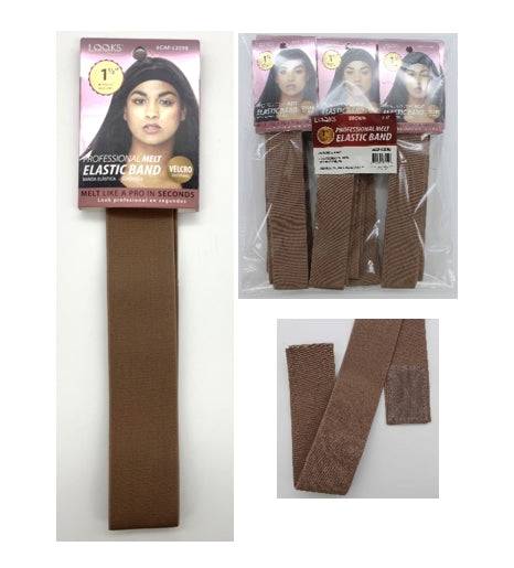 LQQKS MELT ELASTIC BAND 1 1/8" W/ SILICONE 1PC BLACK - VIP Extensions