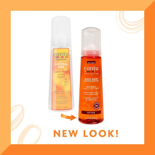 Cantu Wave Whip Curling Mousse with Shea Butter for Natural Hair, 8.4 oz - VIP Extensions