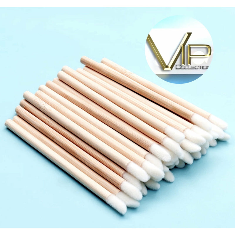 VIP -  Eyelash accessories-Lip Brush with Bamboo Handle 50 pcs/bag
