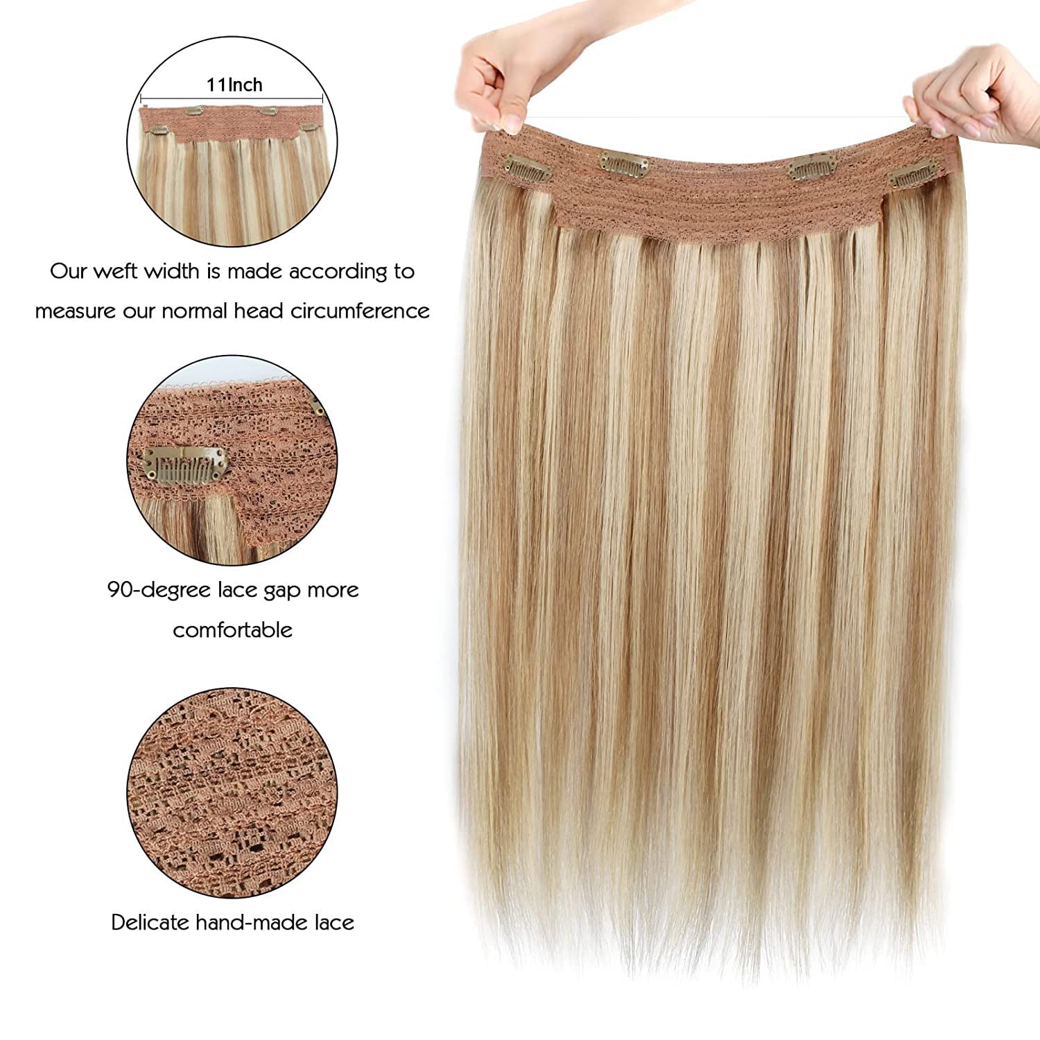 Halo Hair extensions Body Wave Real Human Hair  14'' - VIP Extensions