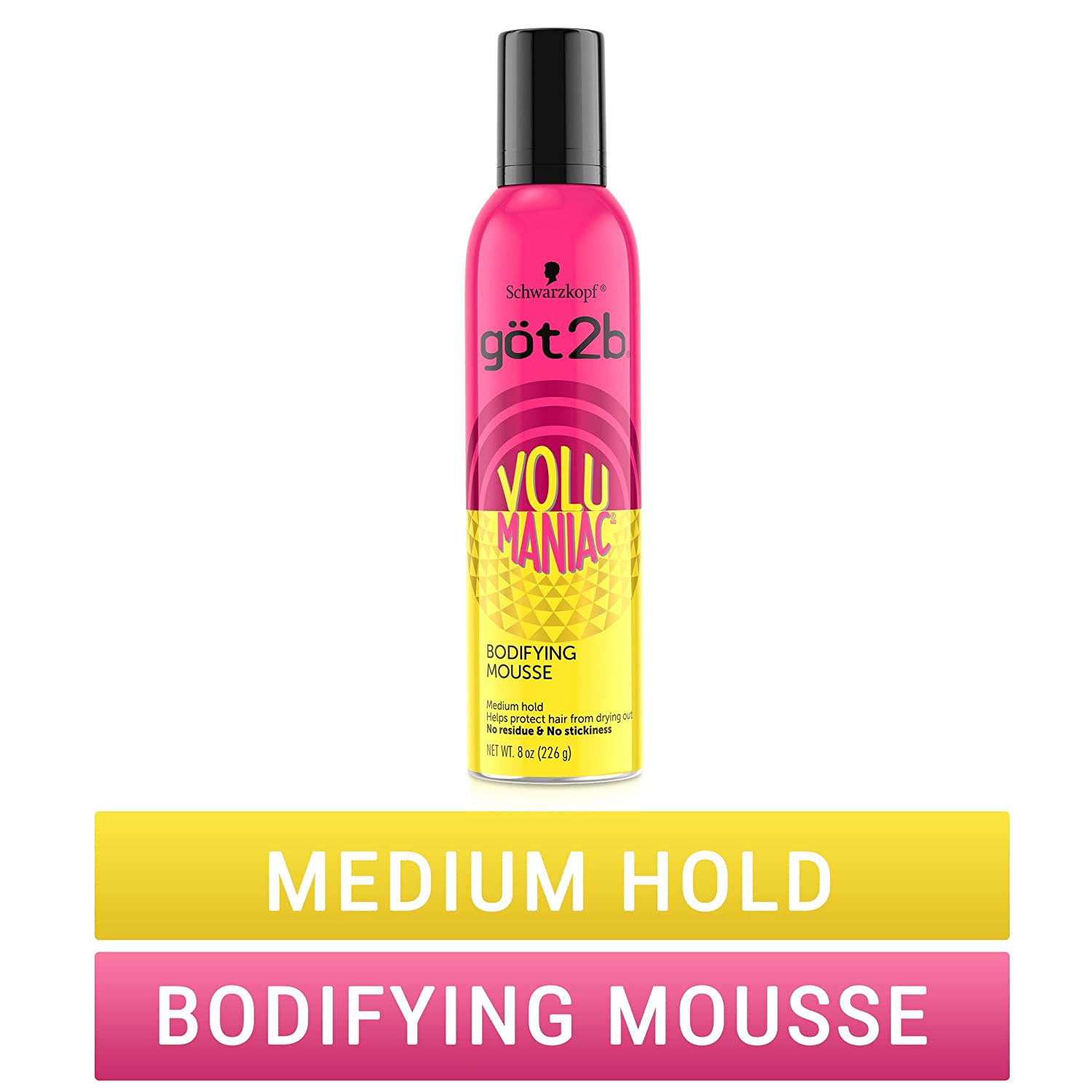 Got2b Volumaniac Bodifying Hair Mousse, 8 Oz - VIP Extensions