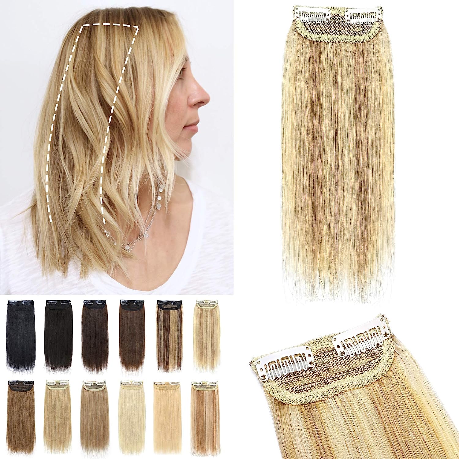 Human Hair strips  clip extensions 1piece - VIP Extensions