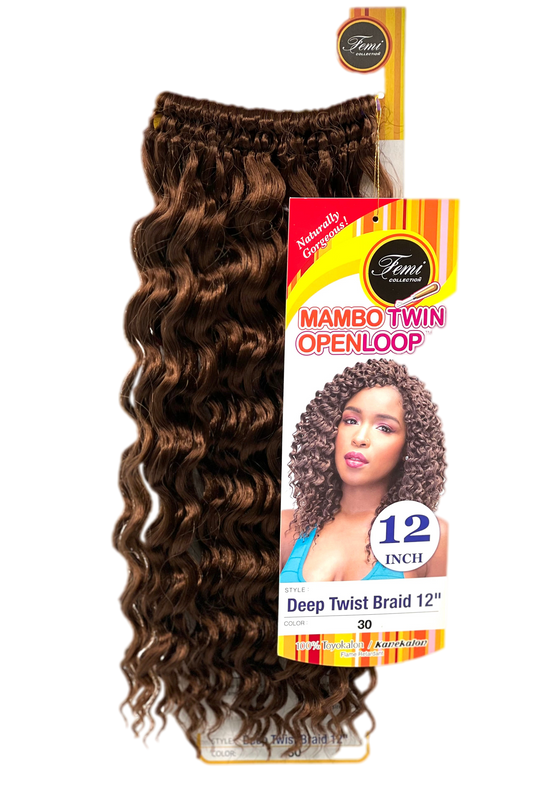 FEMI Collection Mambo Twin Open Loop Deep Twist Braid 12'' - VIP Extensions