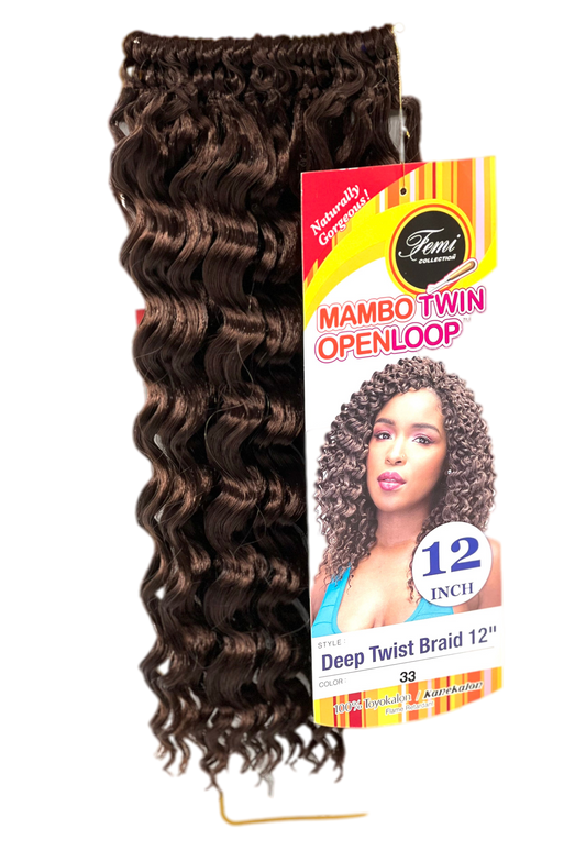 FEMI Collection Mambo Twin Open Loop Deep Twist Braid 12'' - VIP Extensions