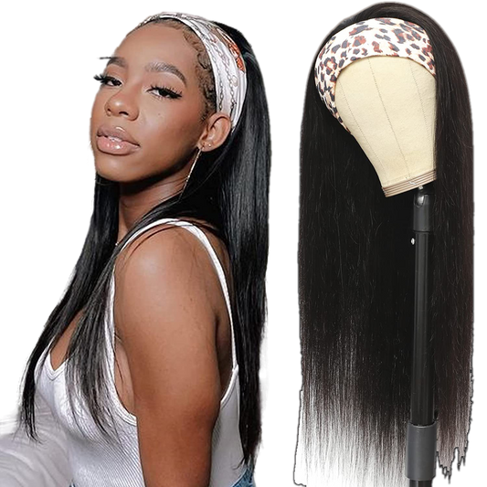 Headband Wig Straight Human Hair - VIP Extensions