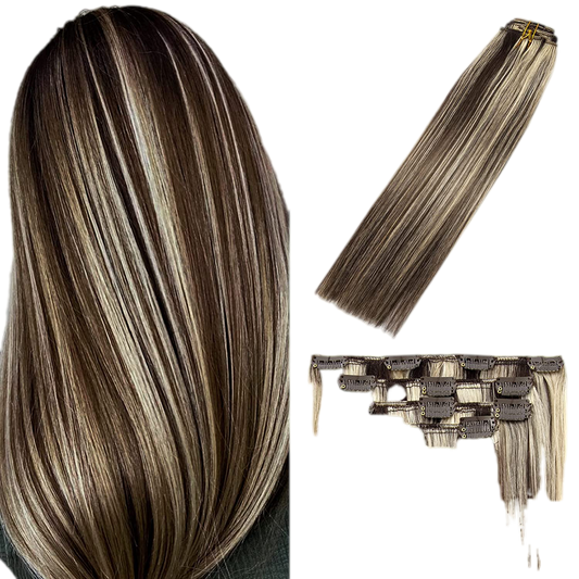 Human Hair Clip in extensions 22'' Straight 70 grams - VIP Extensions