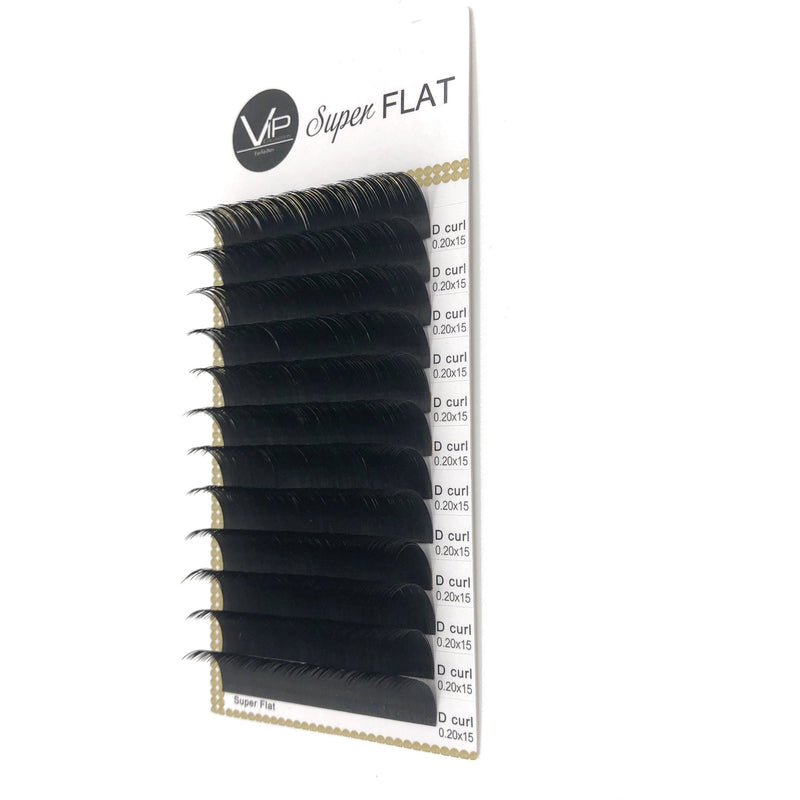 VIP Eyelashes - Super Flat Extensions - 12 lines - 0.20 D - BeautyGiant USA