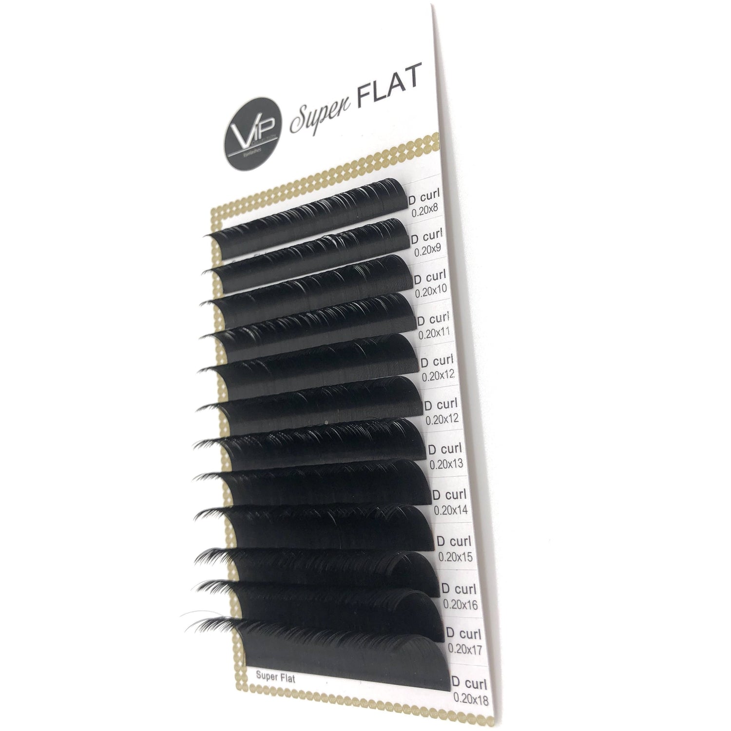 VIP Eyelashes - Super Flat Extensions - 12 lines - 0.20 D - BeautyGiant USA