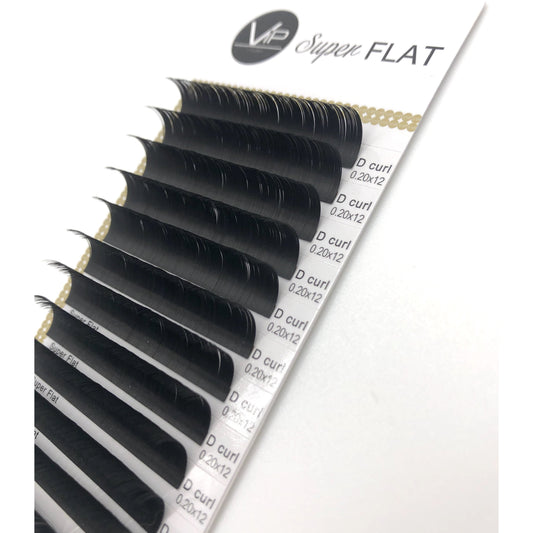 VIP Eyelashes - Super Flat Extensions - 12 lines - 0.20 D - BeautyGiant USA