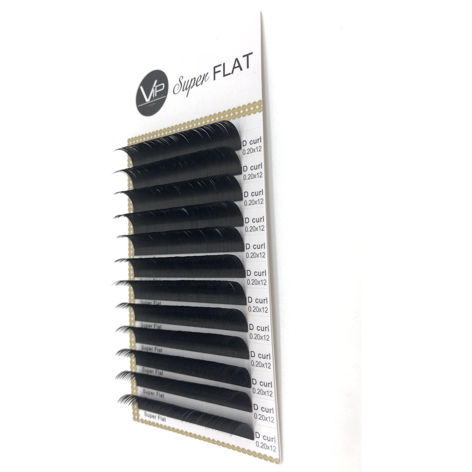 VIP Eyelashes - Super Flat Extensions - 12 lines - 0.20 D - BeautyGiant USA