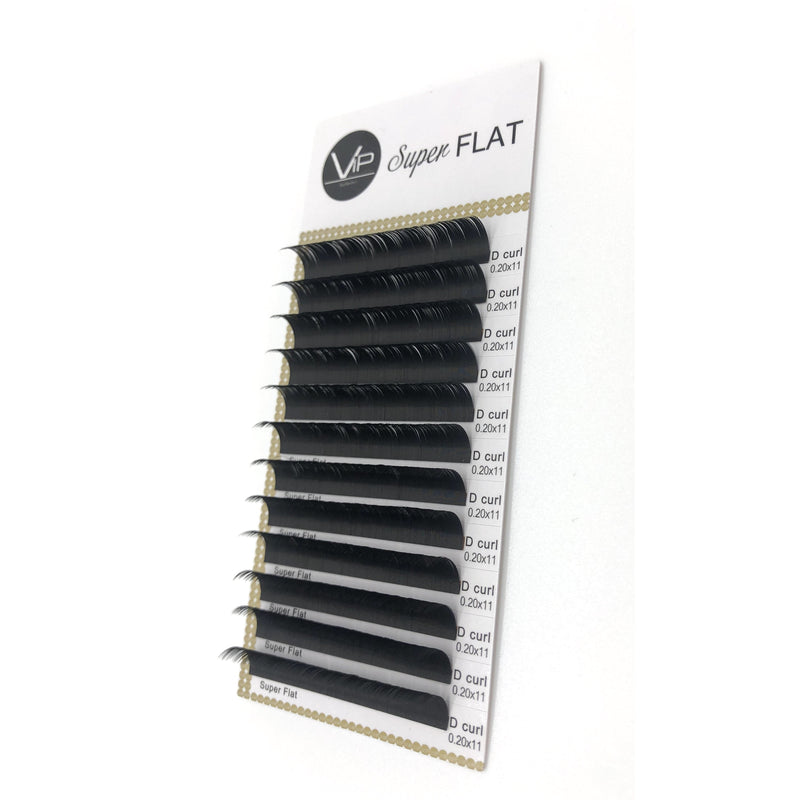 VIP Eyelashes - Super Flat Extensions - 12 lines - 0.20 D - BeautyGiant USA