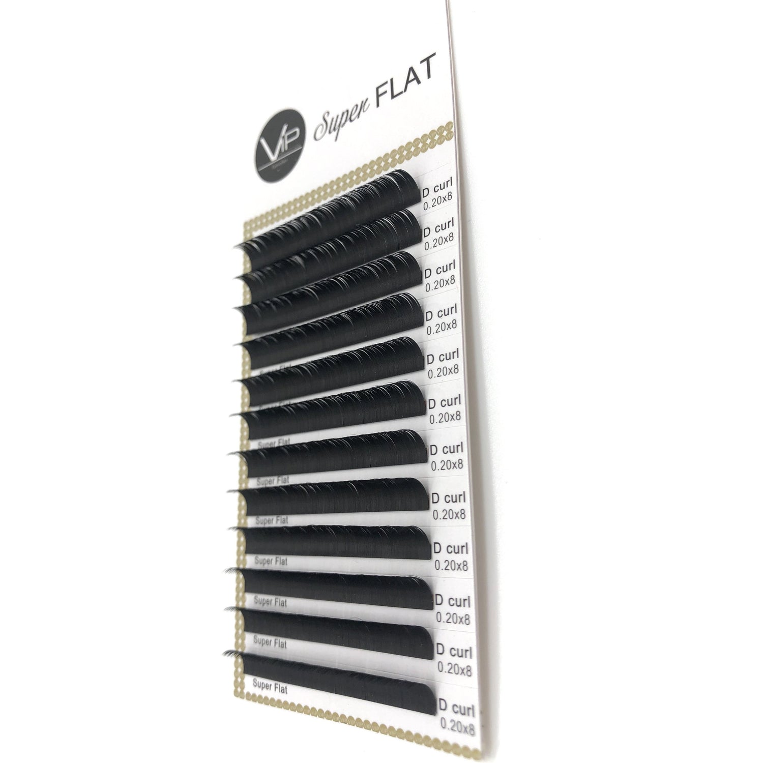 VIP Eyelashes - Super Flat Extensions - 12 lines - 0.20 D - BeautyGiant USA