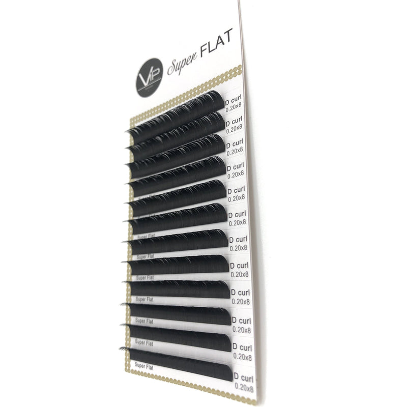 VIP Eyelashes - Super Flat Extensions - 12 lines - 0.20 D - BeautyGiant USA