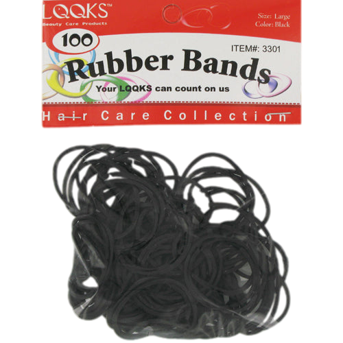 LQQKS PONY HOLDER BAND LARGE BLACK 100PC/PK - VIP Extensions