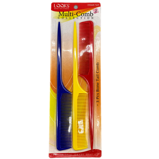 LQQKS 3 Piece Bone Tail Comb - VIP Extensions