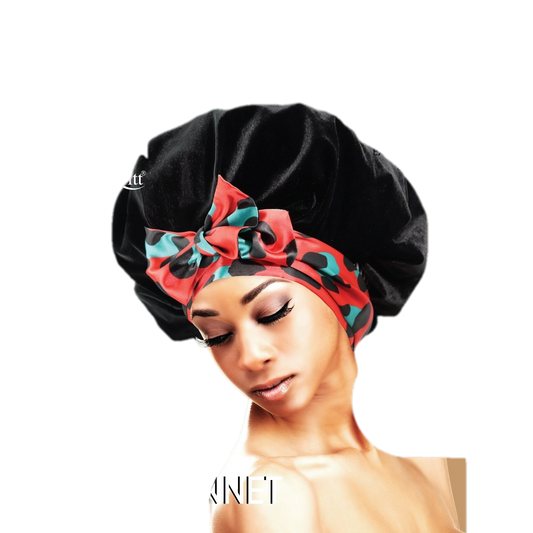 Lux by Qfitt Velvet Tie Bonnet (L-XL) - VIP Extensions