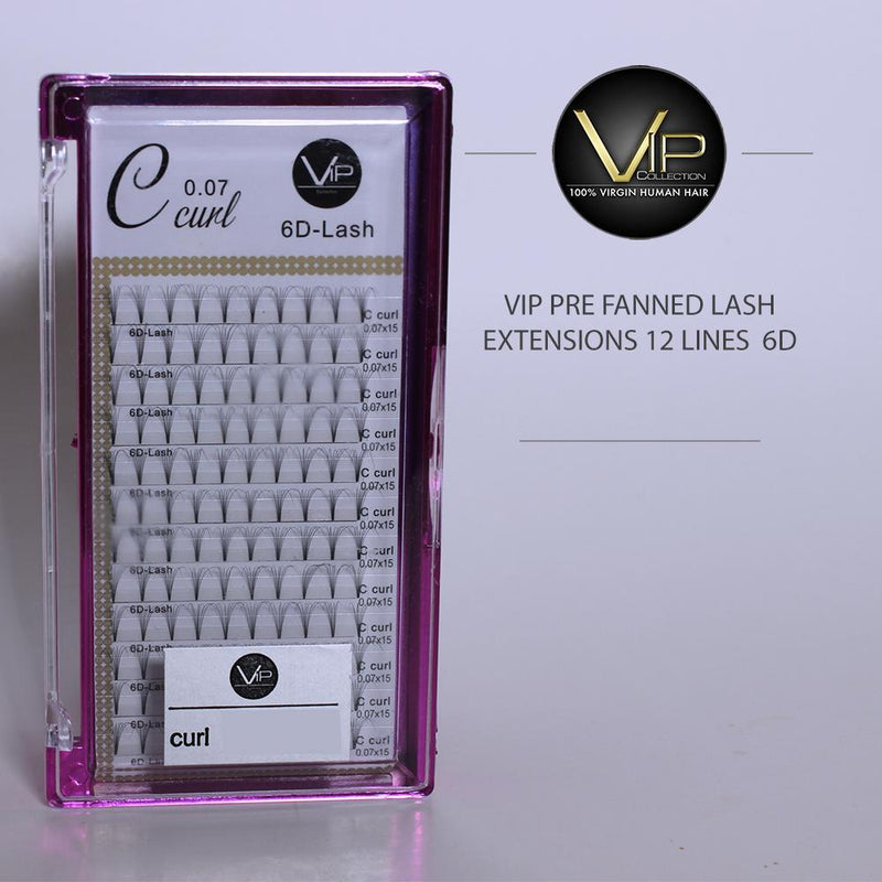 VIP Eyelashes - Pre Fanned Lash Extrensions 12 Lines  6D - BeautyGiant USA