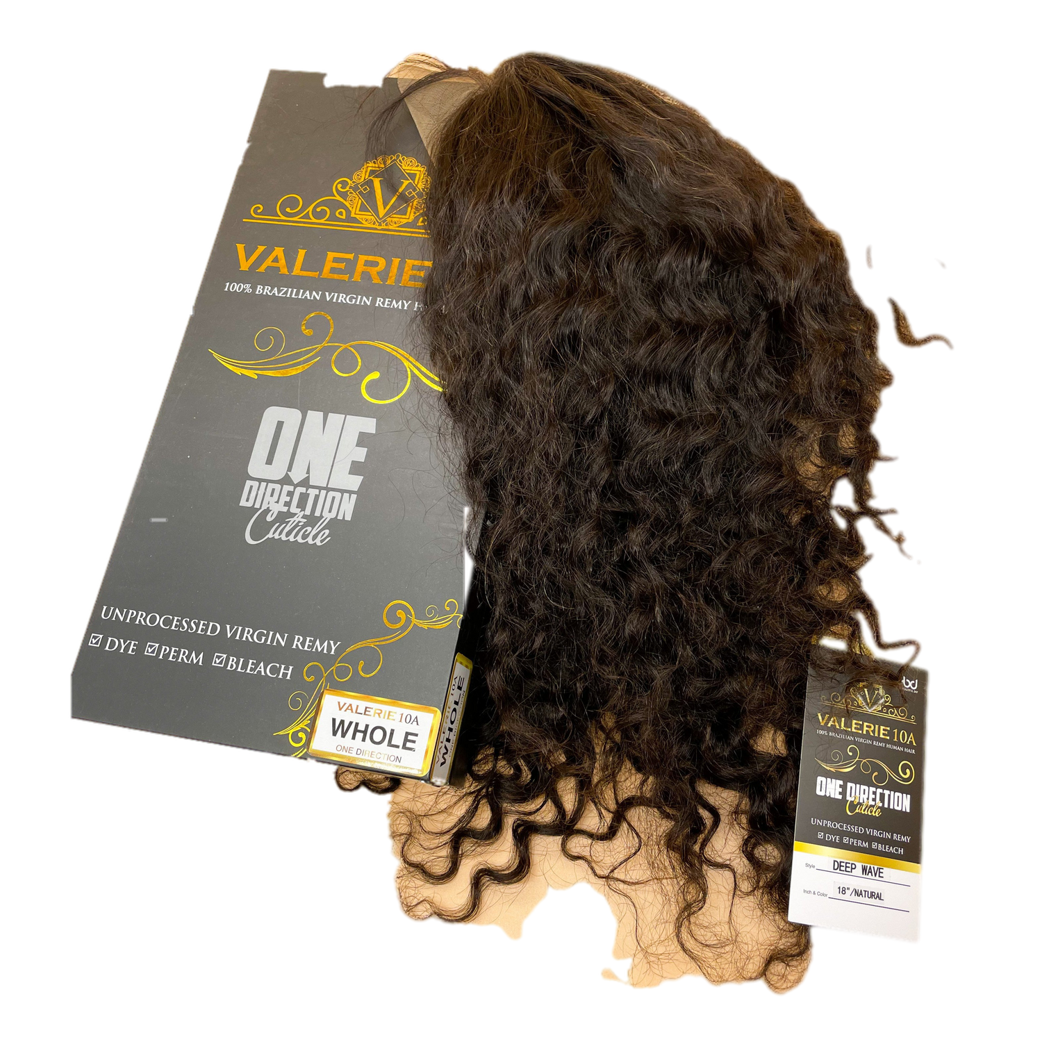 Valerie 10A Full Lace wig  360 One Direction Cuticle Water Wave 18'' - VIP Extensions