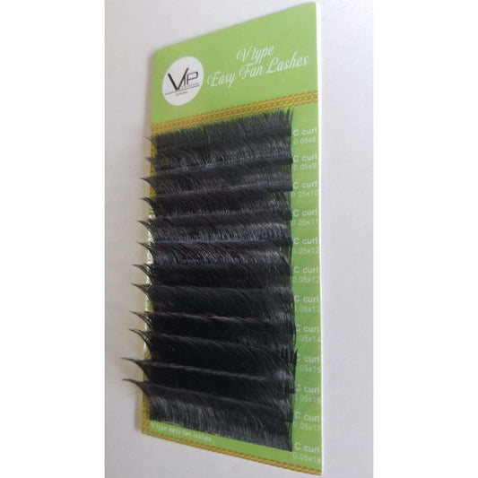 VIP - V Type Easy Fan Lashes - 0.5 C curl -12 lines - BeautyGiant USA