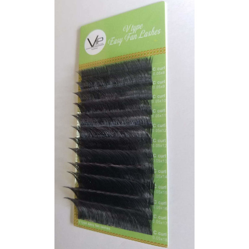 VIP -  V Type Easy Fan Lashes - 0.5 C curl -12 lines - BeautyGiant USA