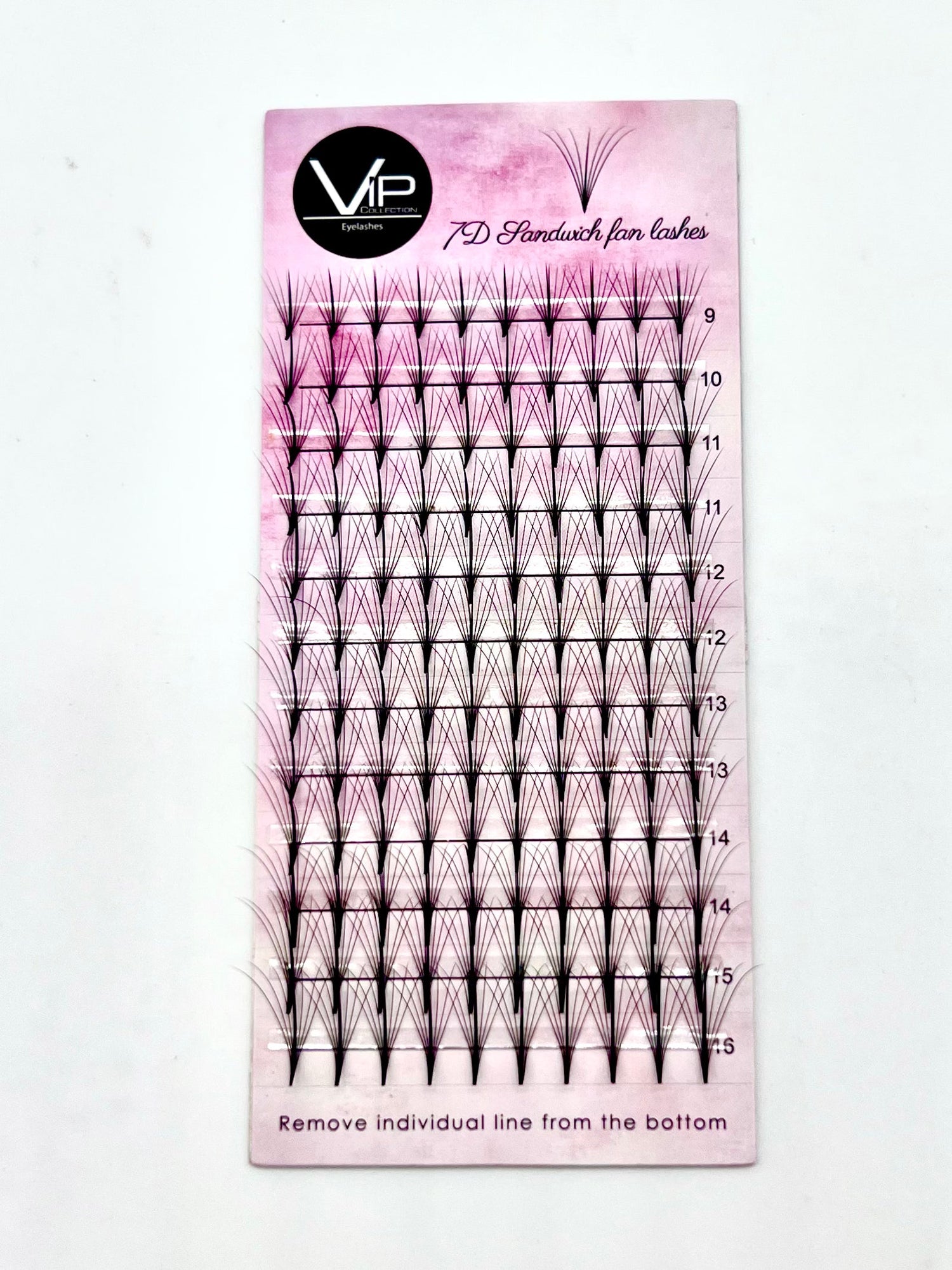 VIP 7D Sandwich Fan Lashes 0.05 12 lines C Mix - D Mix - Regular and Large Trays - VIP Extensions