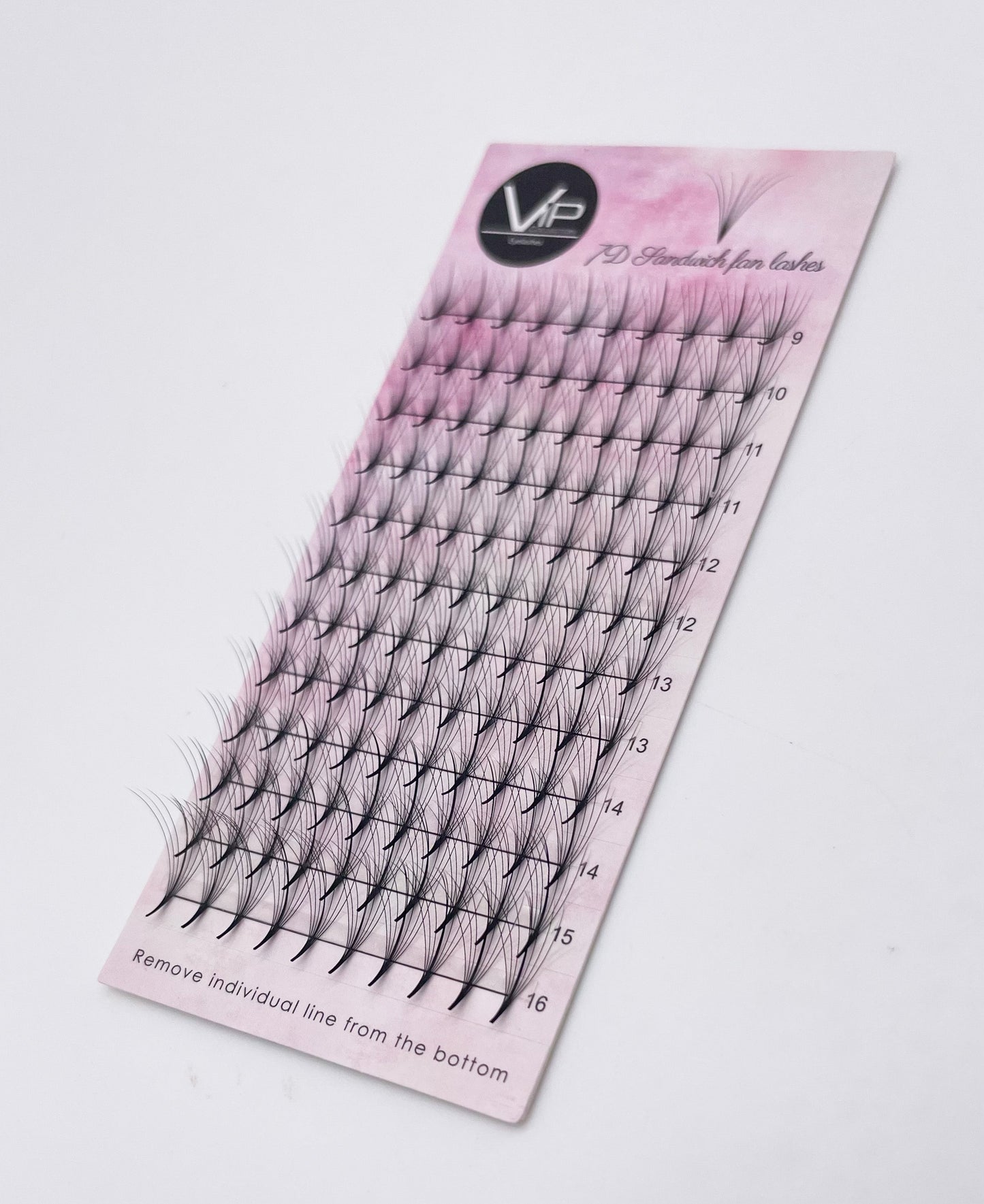 VIP 7D Sandwich Fan Lashes 0.05 12 lines C Mix - D Mix - Regular and Large Trays - VIP Extensions